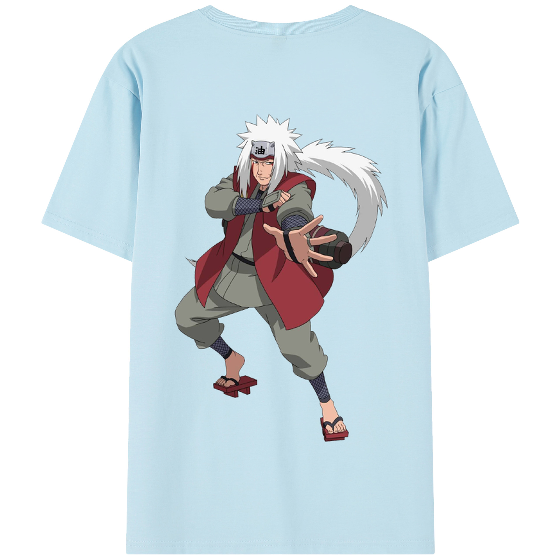 （画像用） NARUTO -ナルト- 自来也（じらいや） Jiraiya 綿100％半袖Tシャツ（背面プリント）
